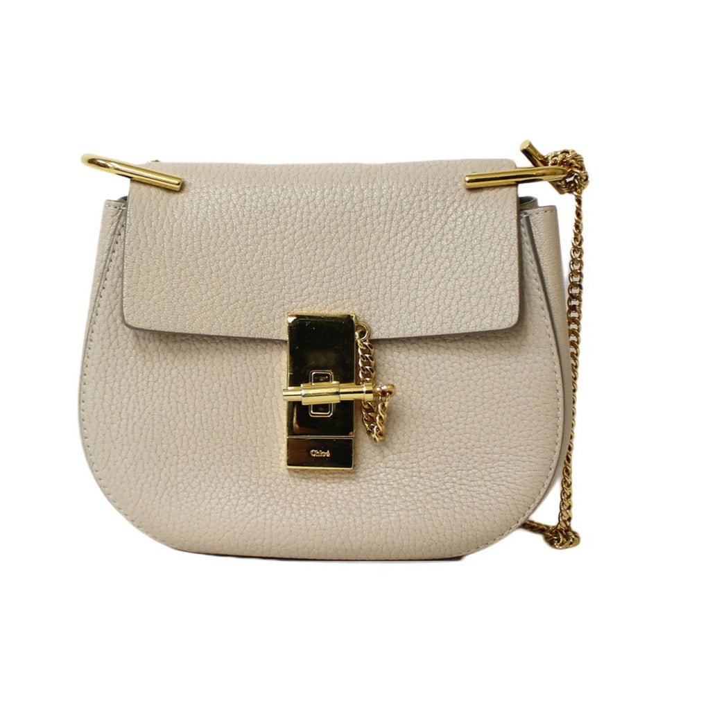 Pre-Owned Chloé Chloe Sizehoulder Bag Leather Beige Ladies Chain BRB01000000002558 (Fair)