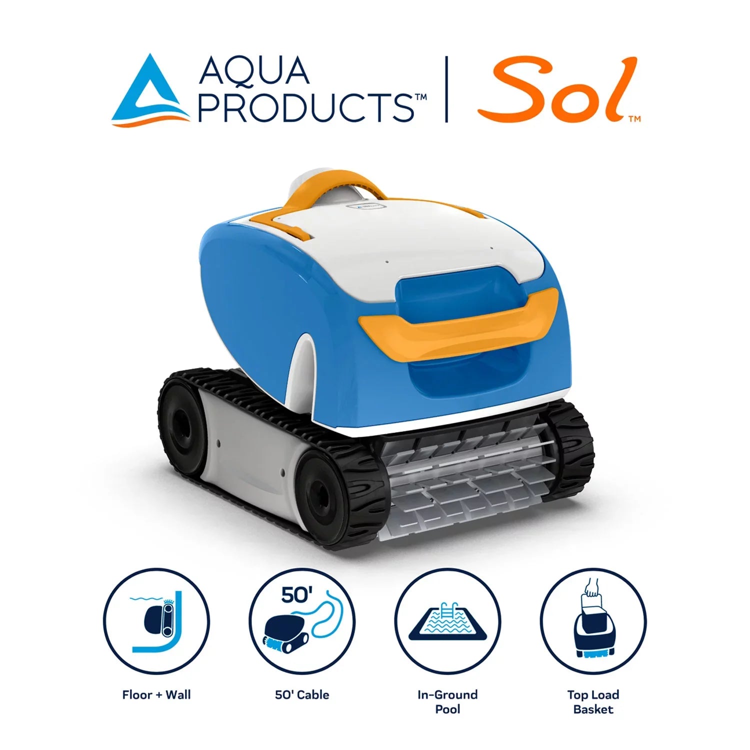 Aqua Products Sizeol Automatic Robotic Pool Cleaner for In Ground Sizewimming Pools