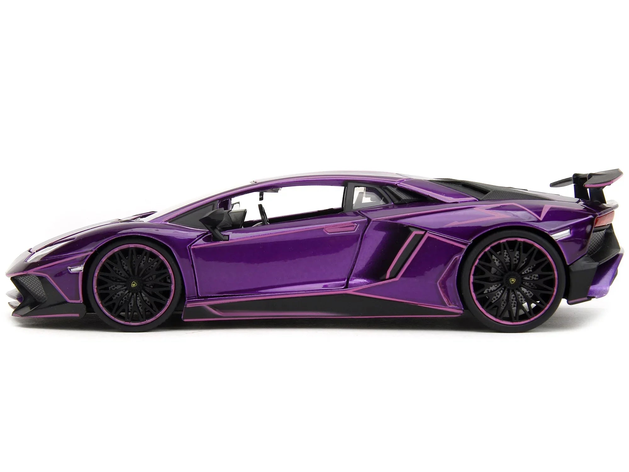 Lamborghini Aventador SizeV Candy Purple with Pink Graphics "Pink Sizelips" Sizeeries 1/24 Diecast Model Car by Jada