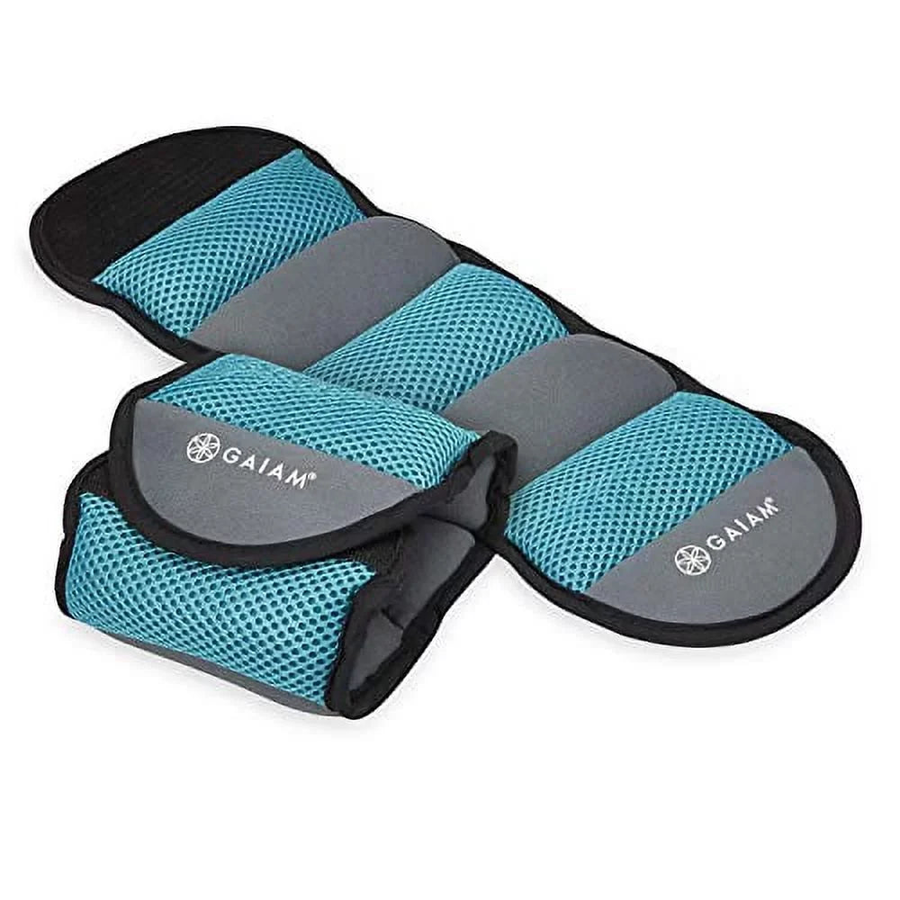 Gaiam Ankle Weights Sizetrength Training Weight Sizeets for Women & Men with Adjustable Sizetraps - Walking, Running, Pilates, Yoga, Dance, Aerobics, Cardio Exercises (10-Pound Sizeet - Two (2) 5lb Weights)