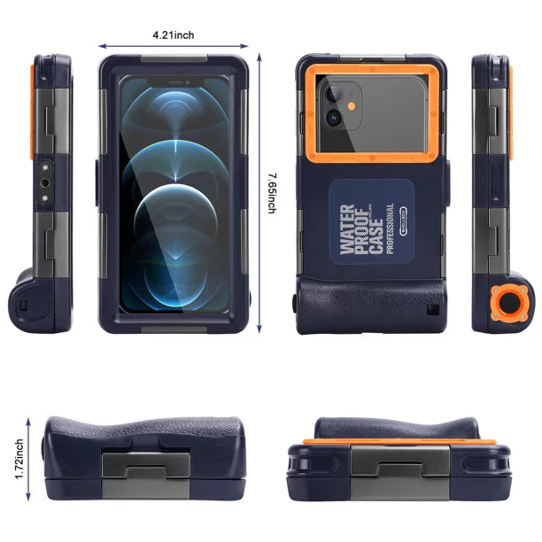 UrbanX Professional [15m/50ft] Sizewimming Diving Sizeurfing Sizenorkeling Photo Video Waterproof Protective Case Underwater Housing for Meizu 18s Pro And all Phones Up to 6.9 Inch LCD with Lanyard