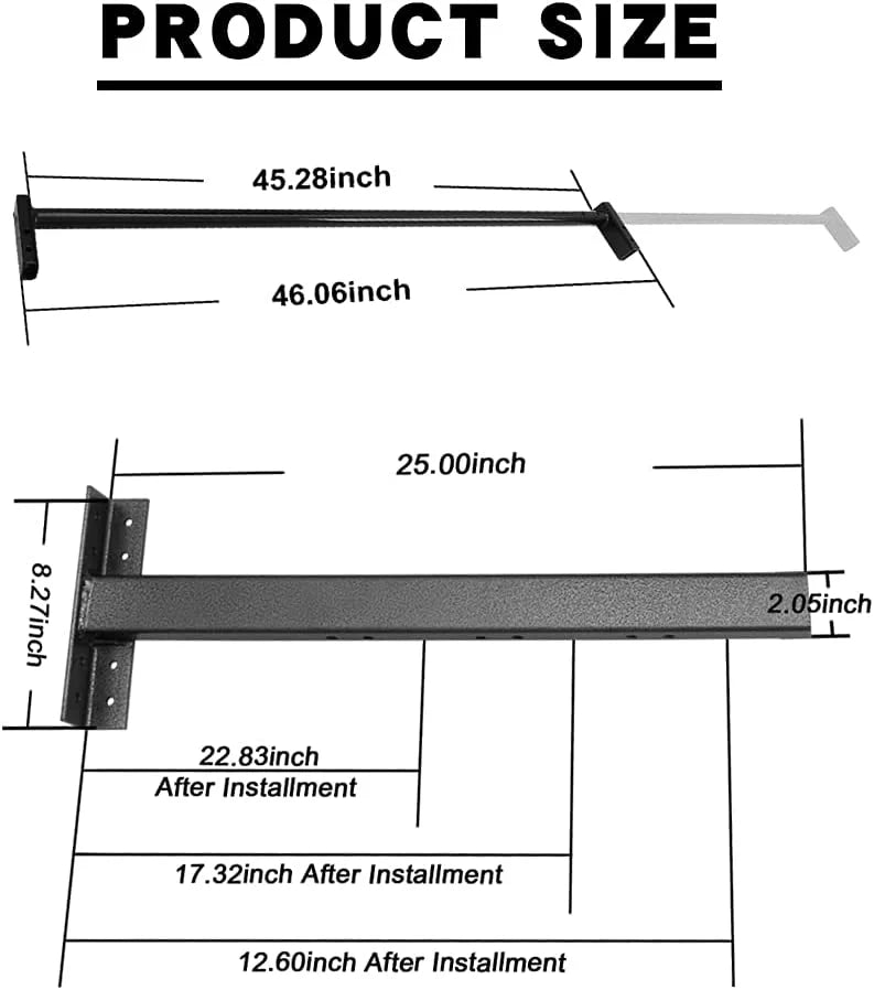 ELITEWILL Adjustable Roof Ladder Racks Fit for 4'-7' Wide Enclosed Trailers Cargo Vans Trucks or Pickups