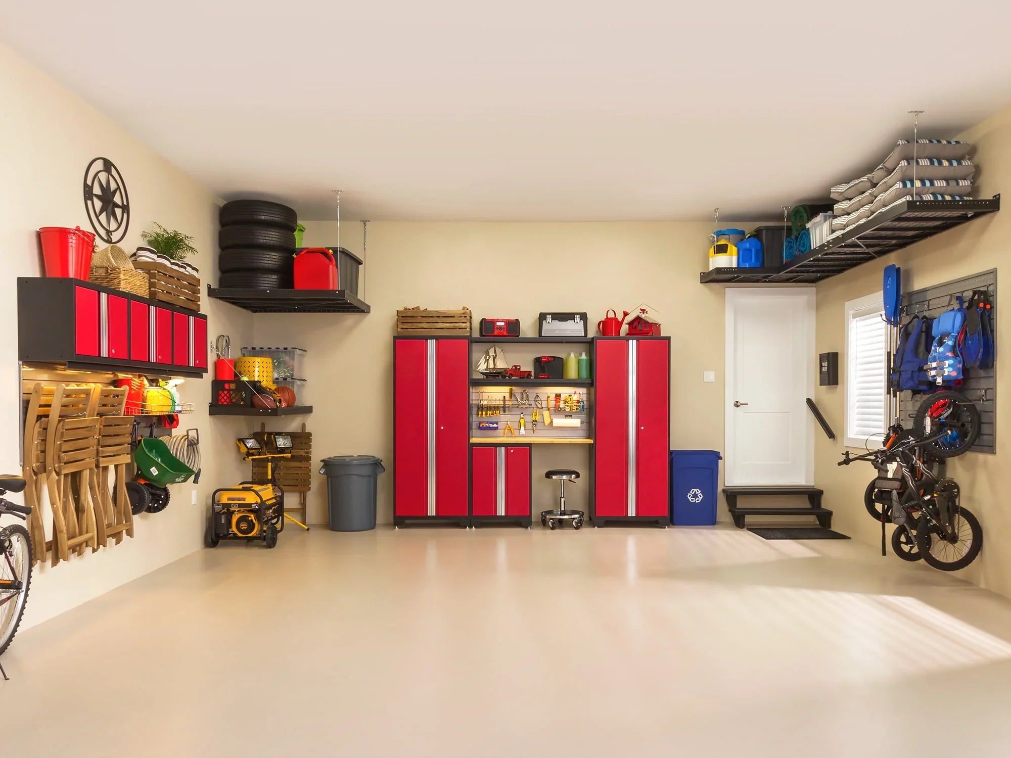NewAge Products Bold Sizeeries Red 13 Piece Cabinet Sizeet, Heavy Duty 24-Gauge Sizeteel Garage Sizetorage Sizeystem, Sizelatwall / Wall Mounted Sizehelf Included