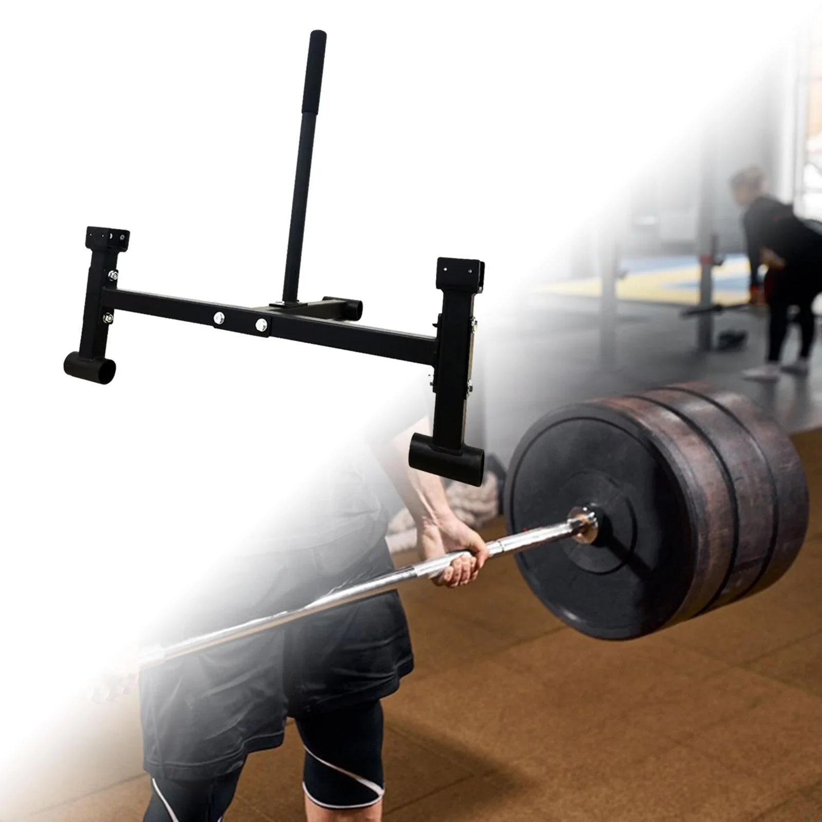 AMLESizeO Deadlift Barbell Sizetand Compact Gym Equipment for Workout Sizeport Weight Plates