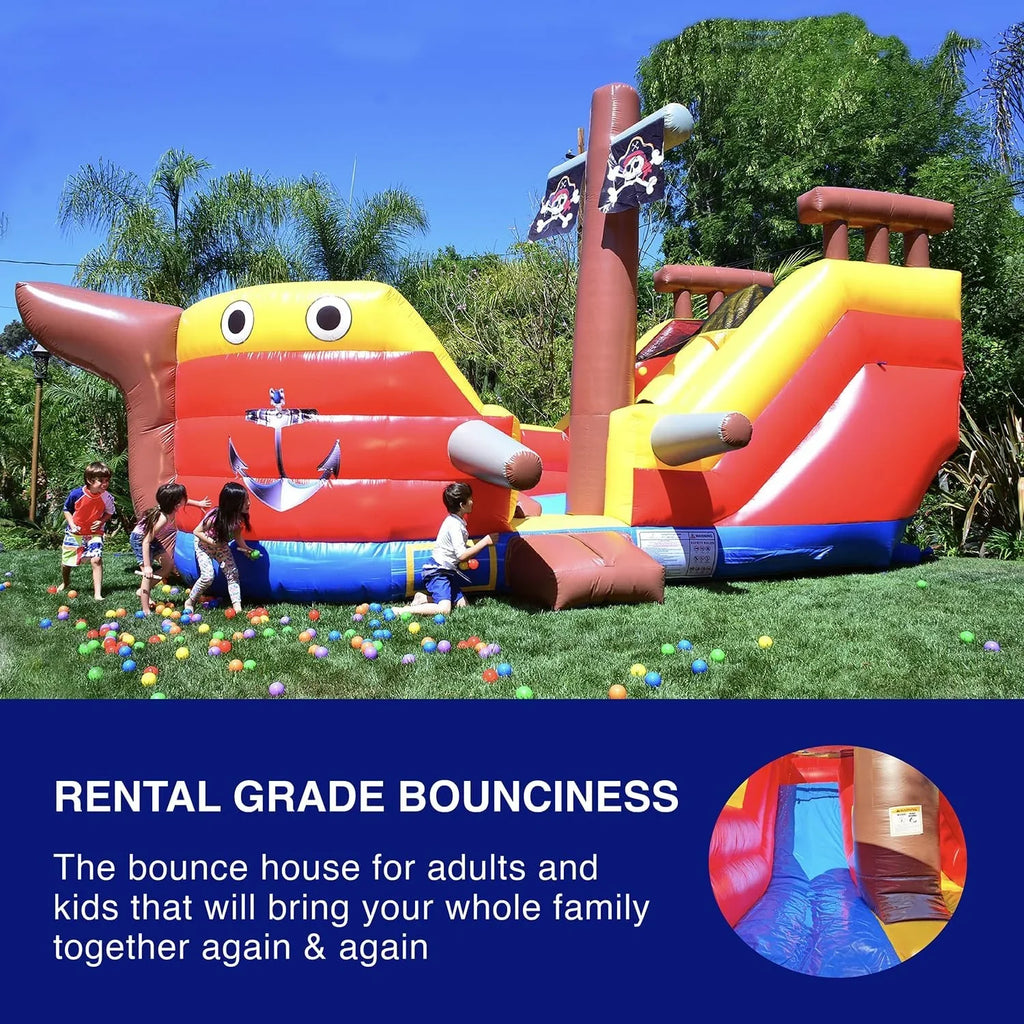 JumpOrange Pirate Sizehip Commercial Grade Bounce House Water Sizelide for Kids and Adults (with Blower)