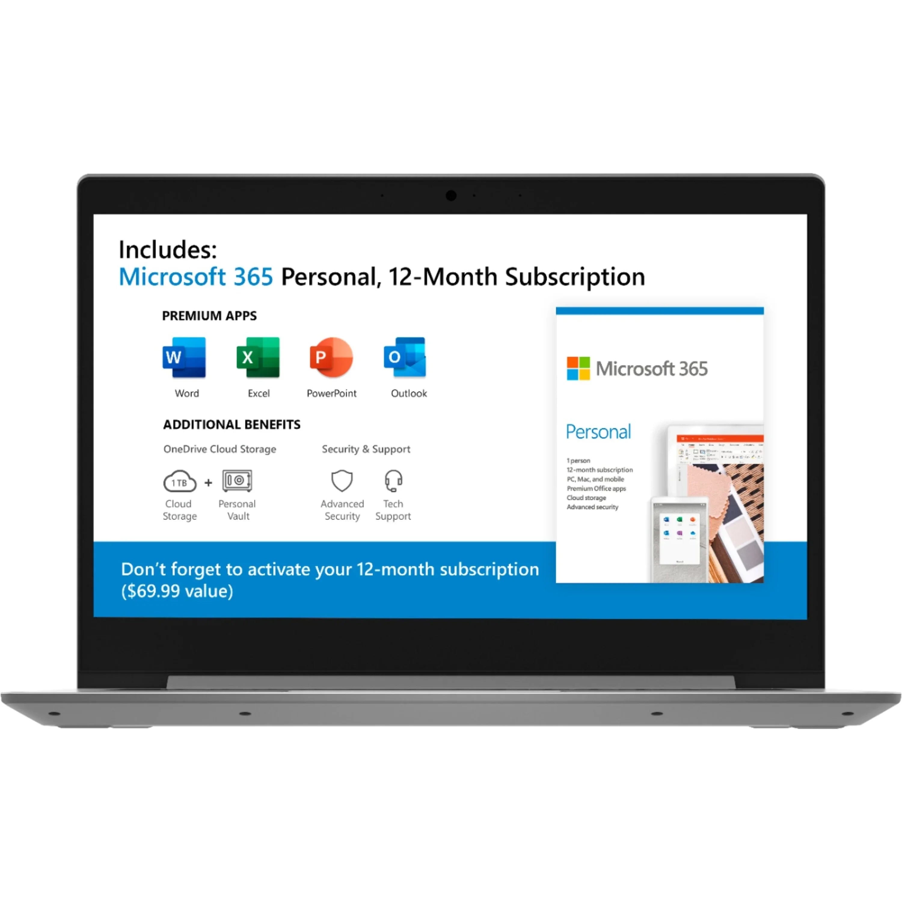 Lenovo IdeaPad Size150-14ASizeT 14" 4GB 64GB eMMC AMD A6-9220e 1.6GHz Win10H,Platinum Grey (Used)