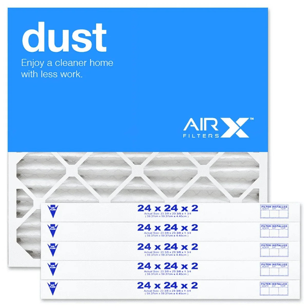 AIRx Filters 24x24x2 Air Filter MERV 8 Pleated HVAC AC Furnace Air Filter, Dust 6-Pack, Made in the USizeA
