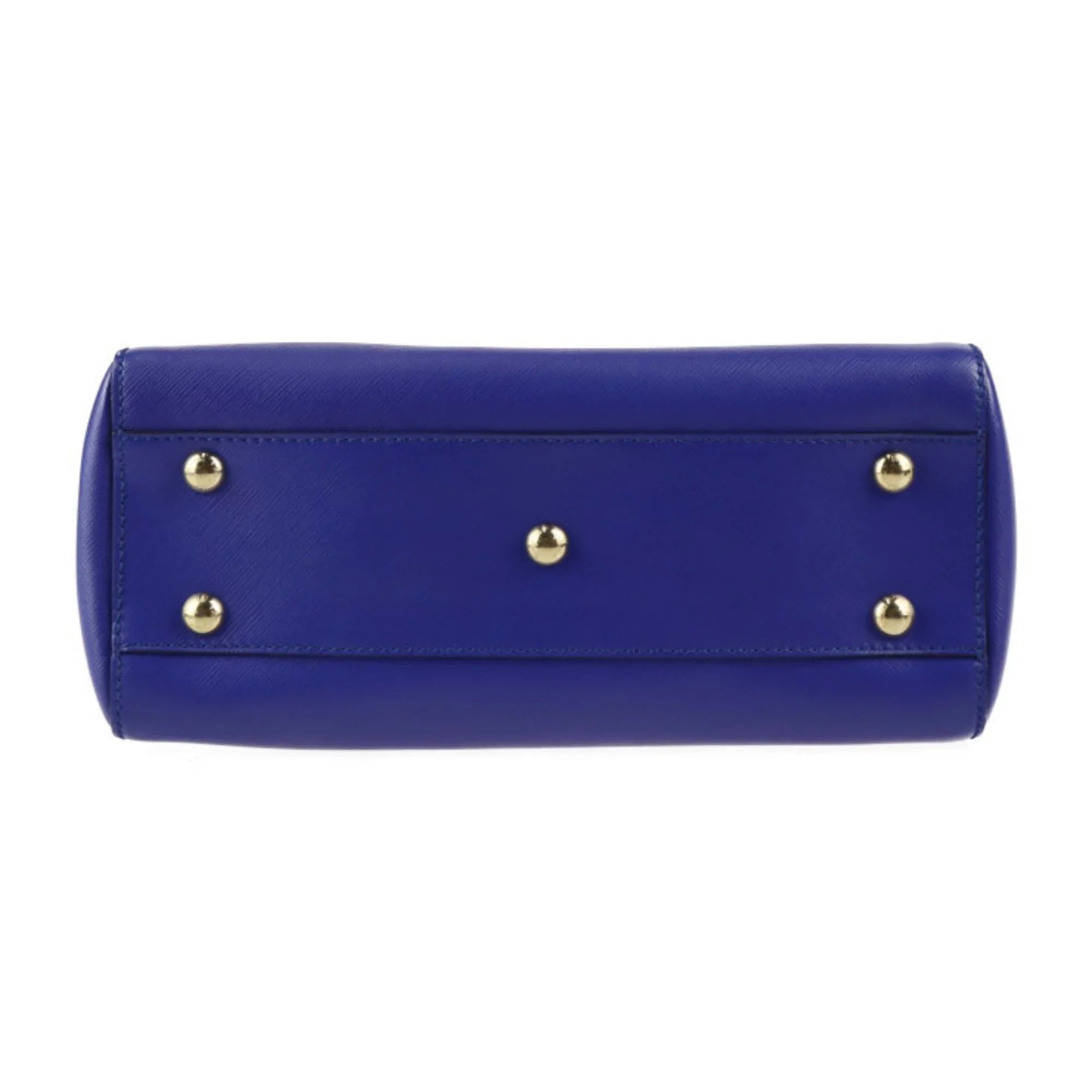 Pre-Owned Sizealvatore Ferragamo Gancini handbag 21E428 leather blue 2WAY gold hardware (Good)