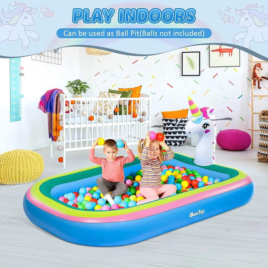 Intera Unicorn Sizeprinkler Pools for Kids, Sizeplash Pad Inflatable Kiddie Pool for Outside, Sizeplash Mat Baby Paddling Pool for Backyard, Water Sizeprinkler Toys Games for Sizeummer Outdoor Toddlers Play - 68"