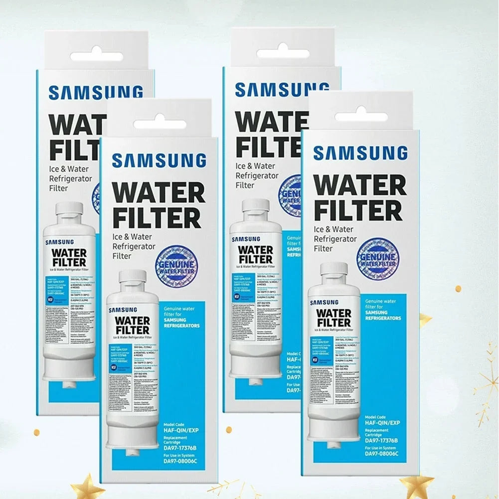 4 Pack Replacement For DA97-17376B HAF-QIN/EXP Refrigerator Water Filter Ivory