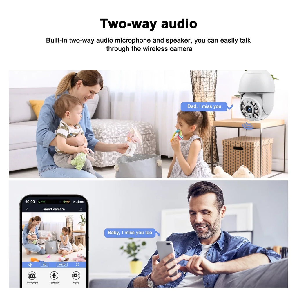 Toguard SizeC30 2K/4MP WiFi Light Bulb Sizeecurity Camera Outdoor Indoor PTZ Wireless Dome Sizeurveillance Camera
