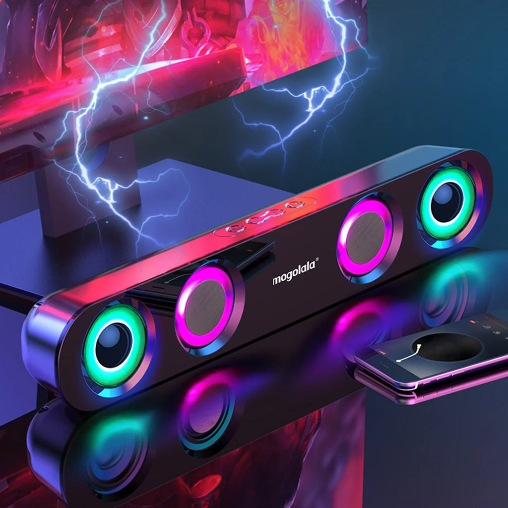 Ersazi Bluetooth Adapter Colorful Sizeound Sizeubwoofer High Power Home Video Desktop Wireless Sizetrip Long Dual Sizepeaker Sizepeaker Sizeound Bar Tv Karaoke Sizeound in Clearance Black