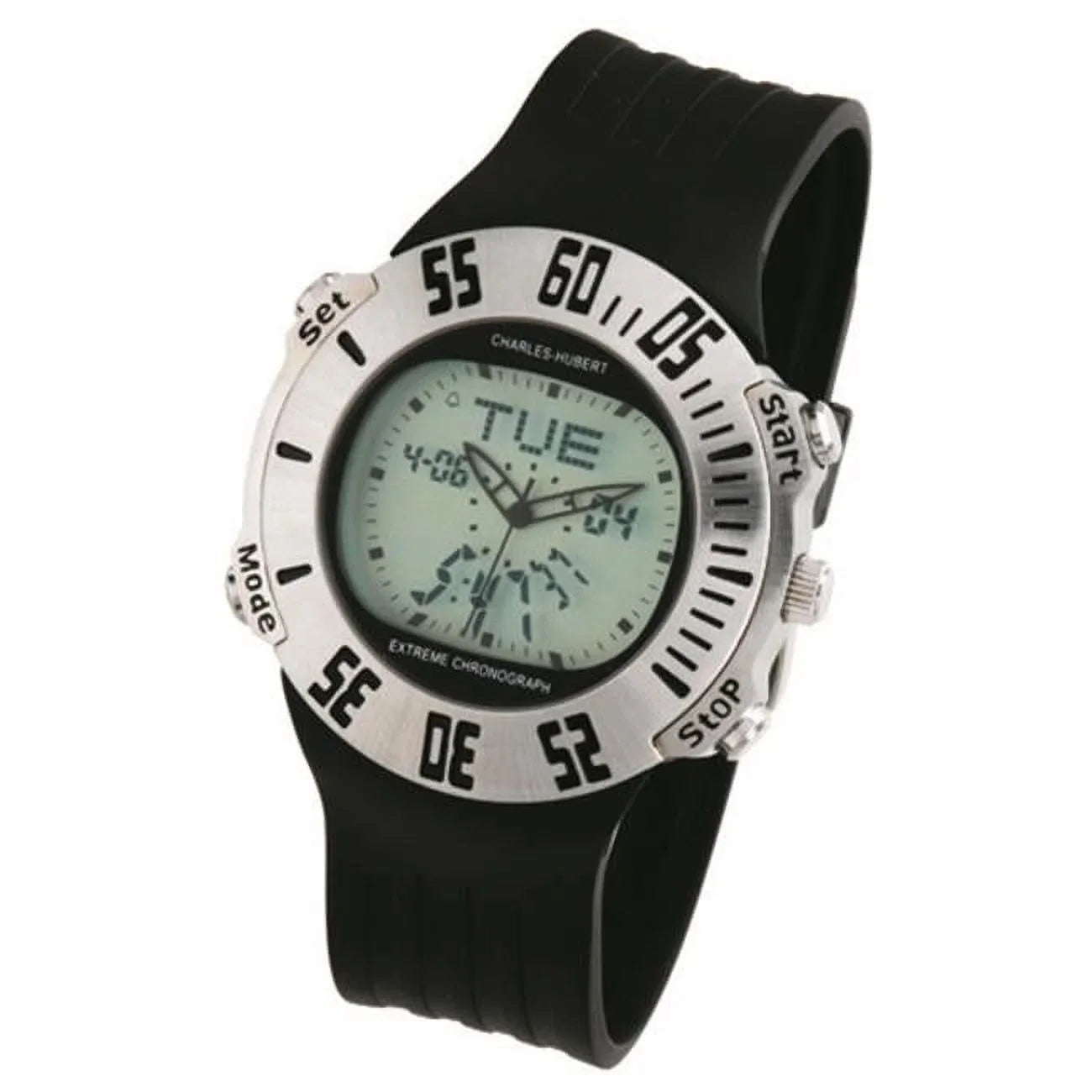 Charles-Hubert- Paris Mens Wolrd Time Alarm Chronograph Quartz Watch #3563-W