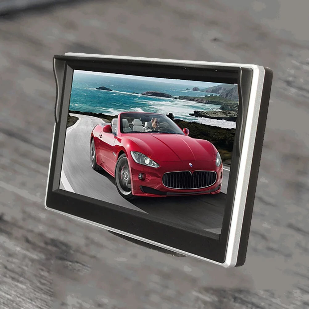 5 inch TFT LCD Color Mirror Monitor for Car Reverse Rear View Backup Camera Car DVD  Kit (Black)