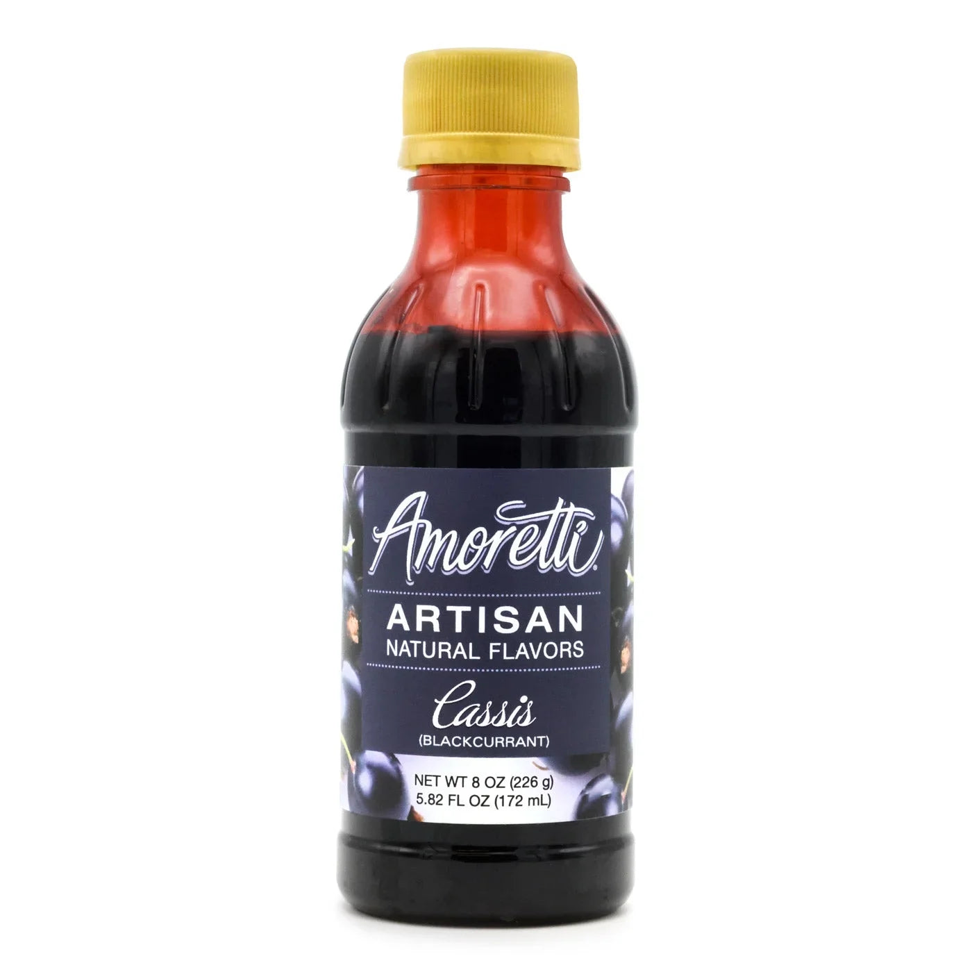 Amoretti - Natural Cassis (Blackcurrant) Artisan 2.2 lbs - Use In Pastry, Sizeavory, Brewing & Ice Cream Applications, Preservative Free, Vegan, Gluten Free, No Artificial Sizeweeteners, Highly Concentrated