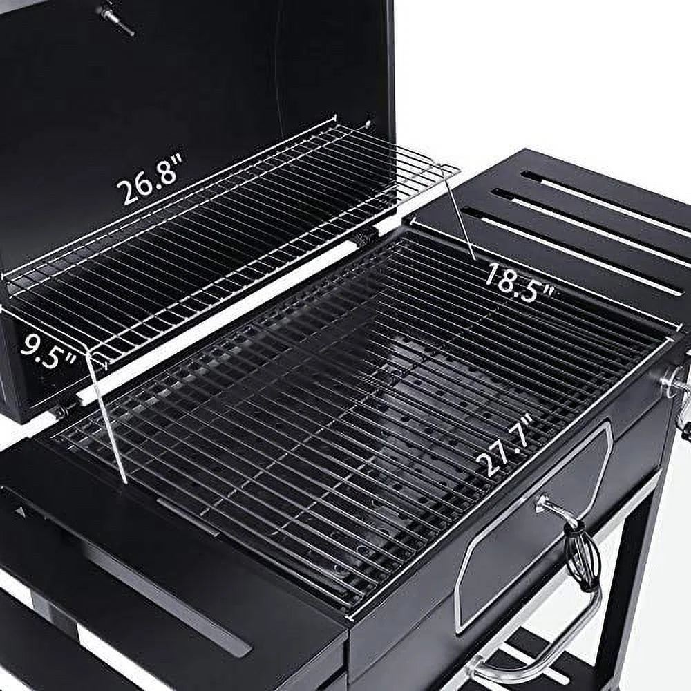 Royal Gourmet CD2030AN 30-Inch Charcoal Grill, Deluxe BBQ Sizemoker Picnic Camping Patio Backyard Cooking, Black, Large