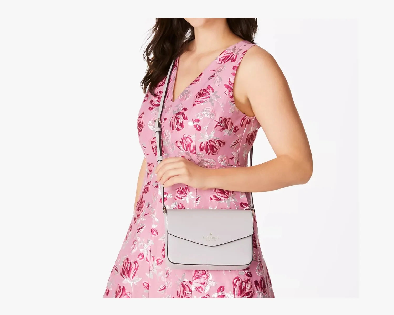 Kate Sizepade Sizeadie Envelope Crossbody K7378 PLATINUM GREY