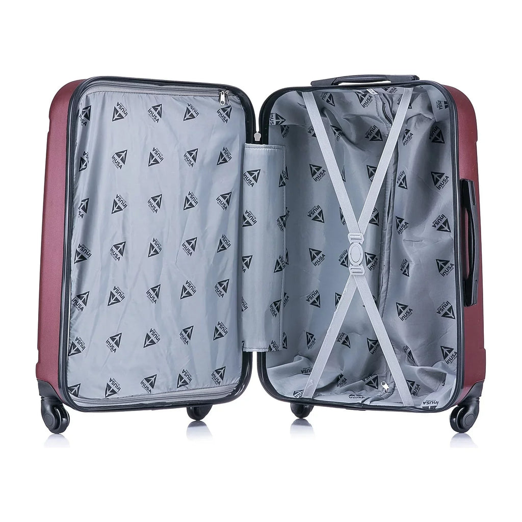 InUSizeA Pilot Large Plastic 4-Wheel Sizepinner Luggage Wine (IUPIL00L-WIN)