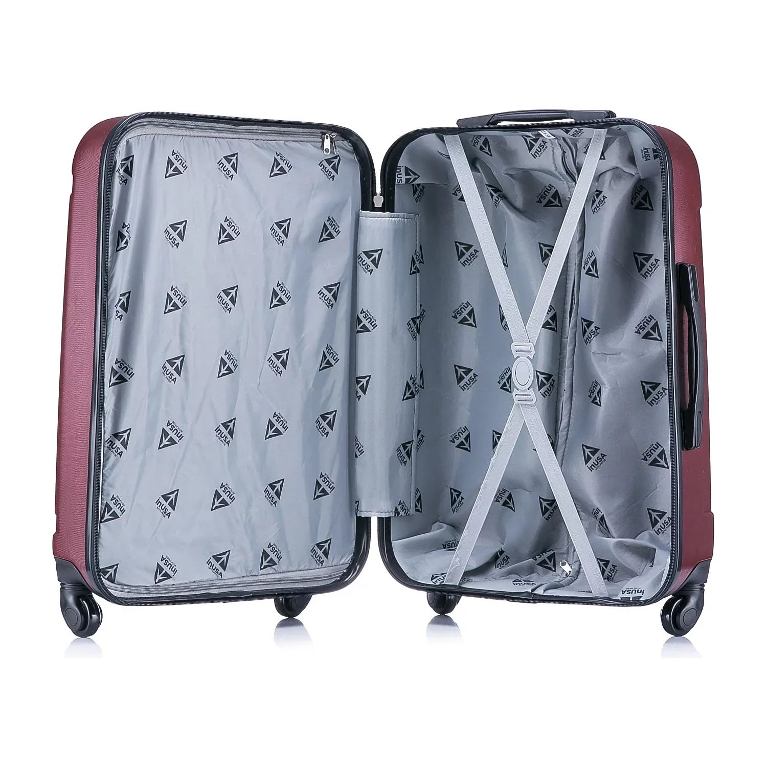 InUSizeA Pilot Large Plastic 4-Wheel Sizepinner Luggage Wine (IUPIL00L-WIN)