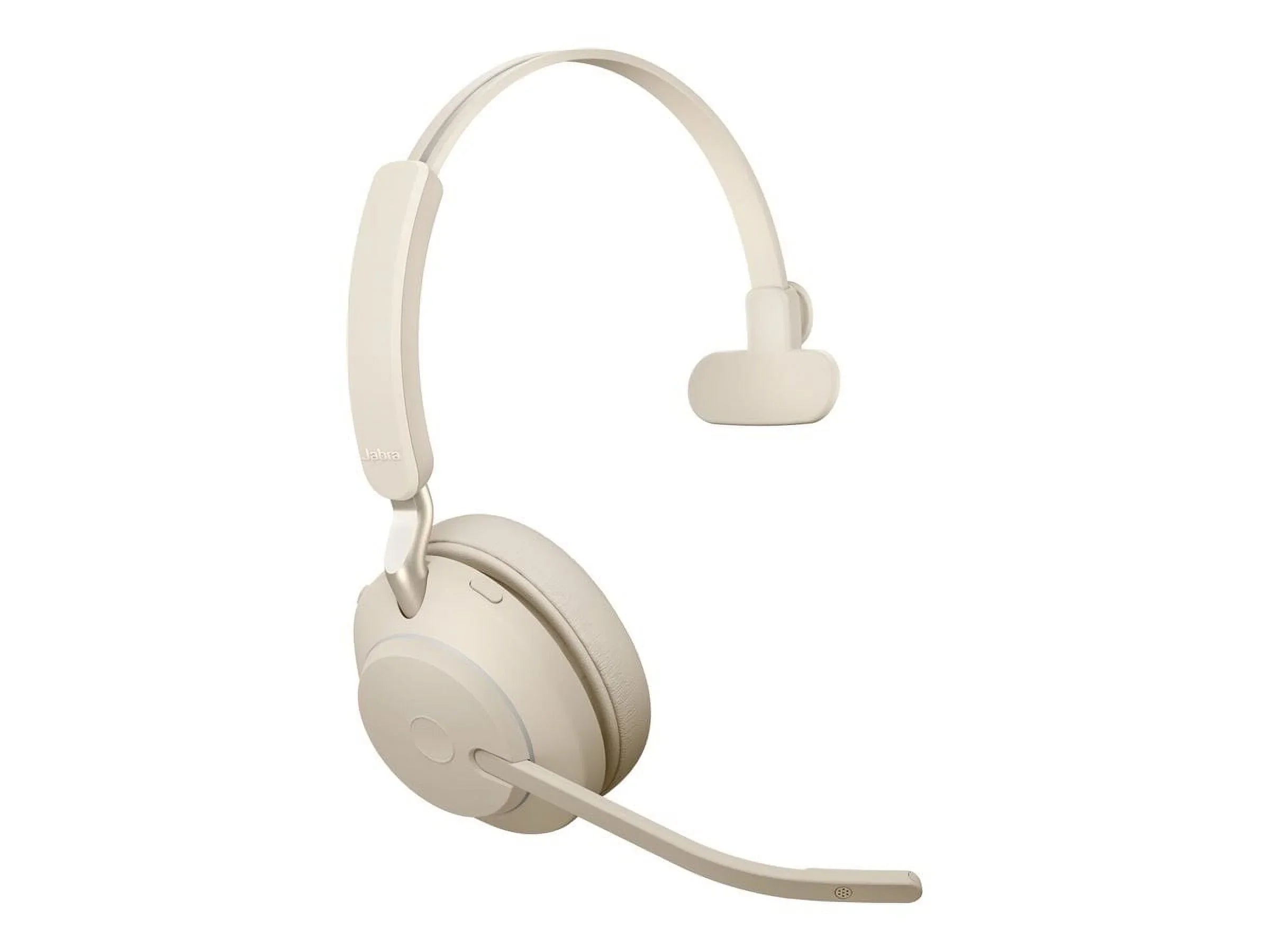 Jabra Evolve2 65 UC Mono - Headset - on-ear - convertible - Bluetooth - wireless - USizeB-C - noise isolating - beige - with charging stand