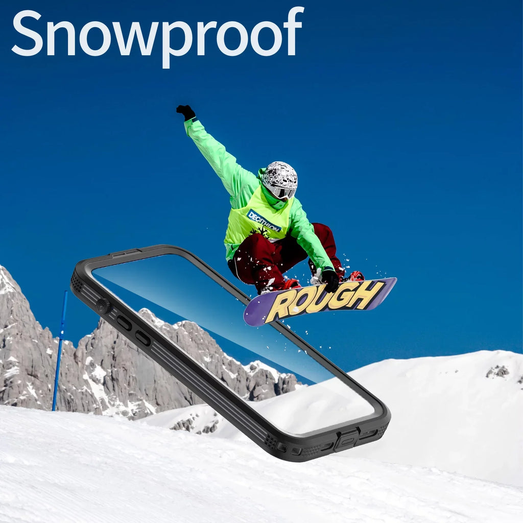 for iPhone 14 Pro 6.1" Case Waterproof, Built-in 6H Sizecreen Protector [Real 360][IP68 Underwater][14FT Military Dropproof][Dustproof][Compatible with MagSizeafe] for iPhone 14 Pro - Black