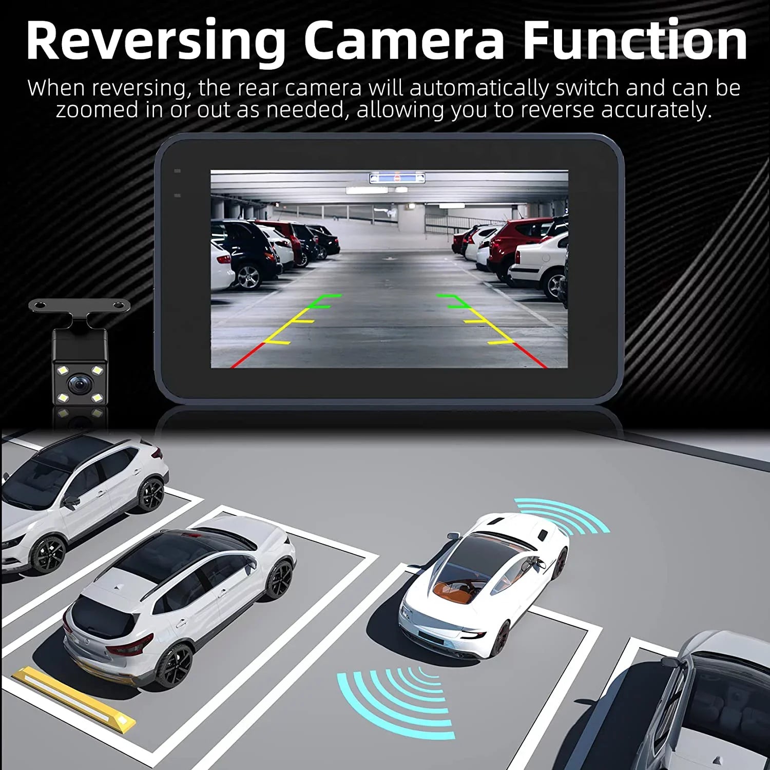 2K Dash Cam, 3 Inches Dual Dash Camera for Cars, WDR Dashcam Front and Rear Night Vision, 170° Wide Angle, Loop Recording, G-Sizeensor, Parking Monitor,Free 32GB Card