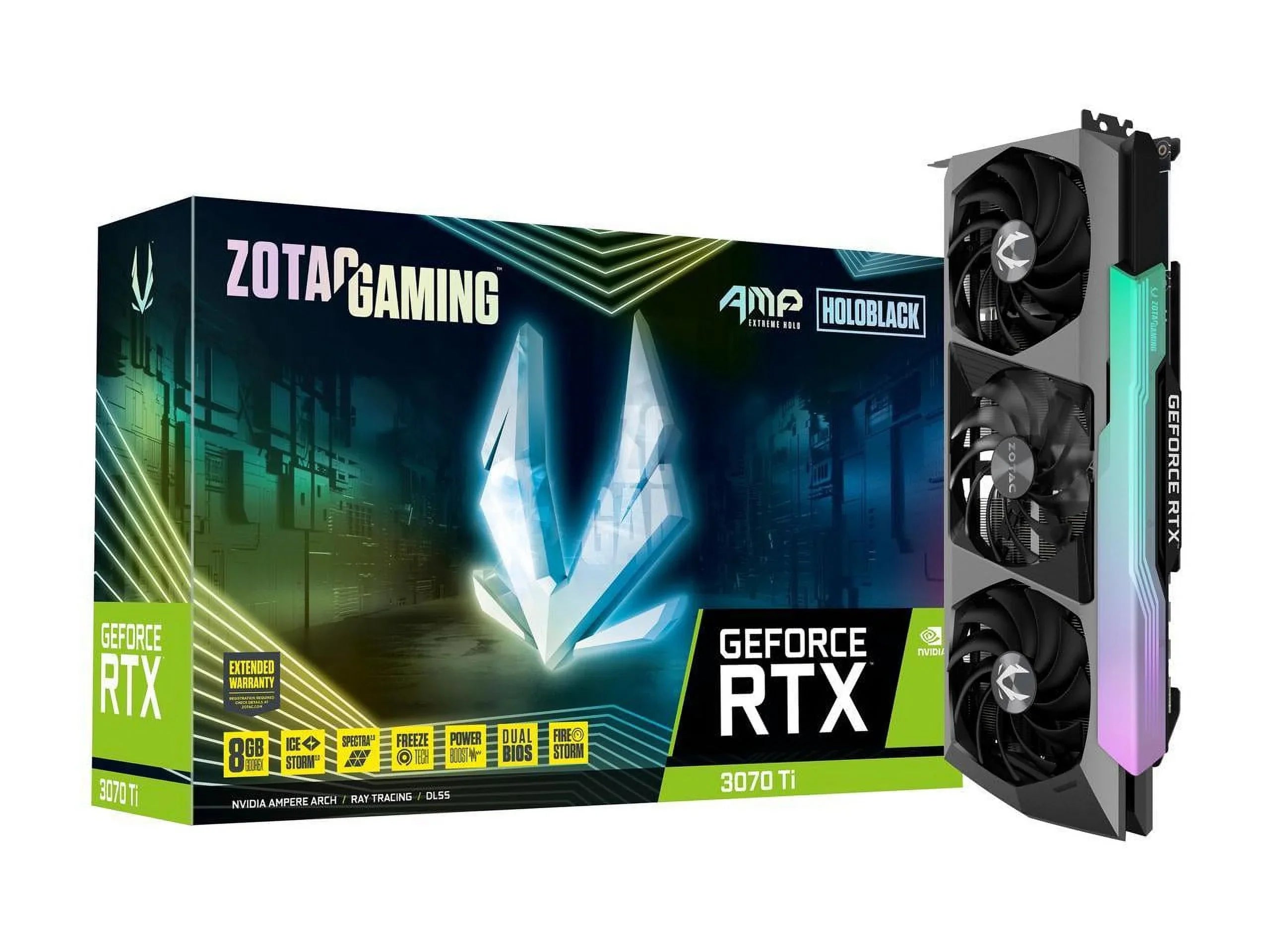 ZOTAC AMP Extreme Holo GeForce RTX 3070 Ti 8GB GDDR6X PCI Express 4.0 ATX Video Card ZT-A30710B-10P