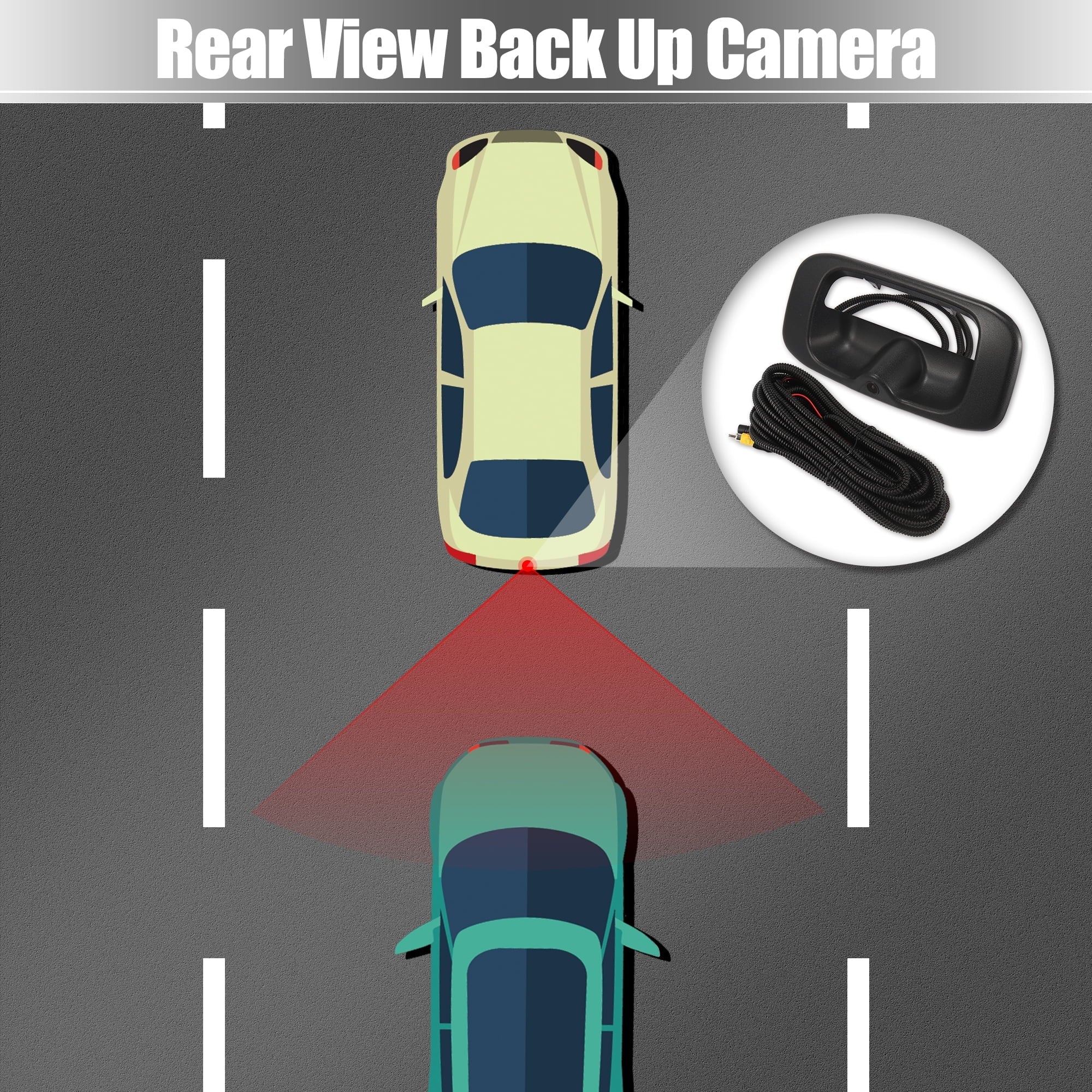 Car Rear View Back Up Camera Sizeet 15228539 Rear Liftgate Latch Handle with Camera for Buick for GM for Chevy