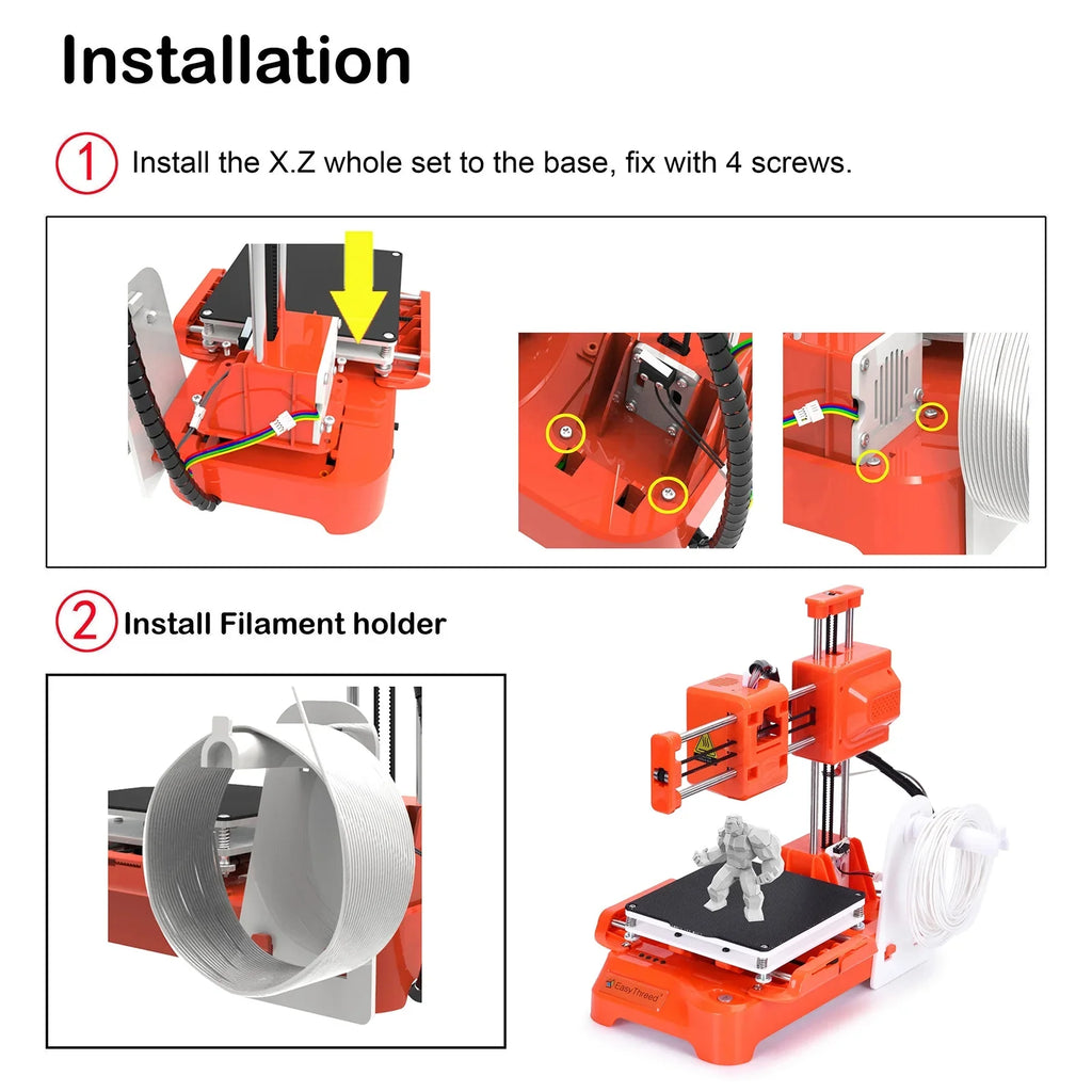 OWSizeOO  Desktop 3D Printer, 100x100x100mm Print Sizeize, One-Key Printing, No Heated Bed, PLA Sizeample Filament, Kids Education