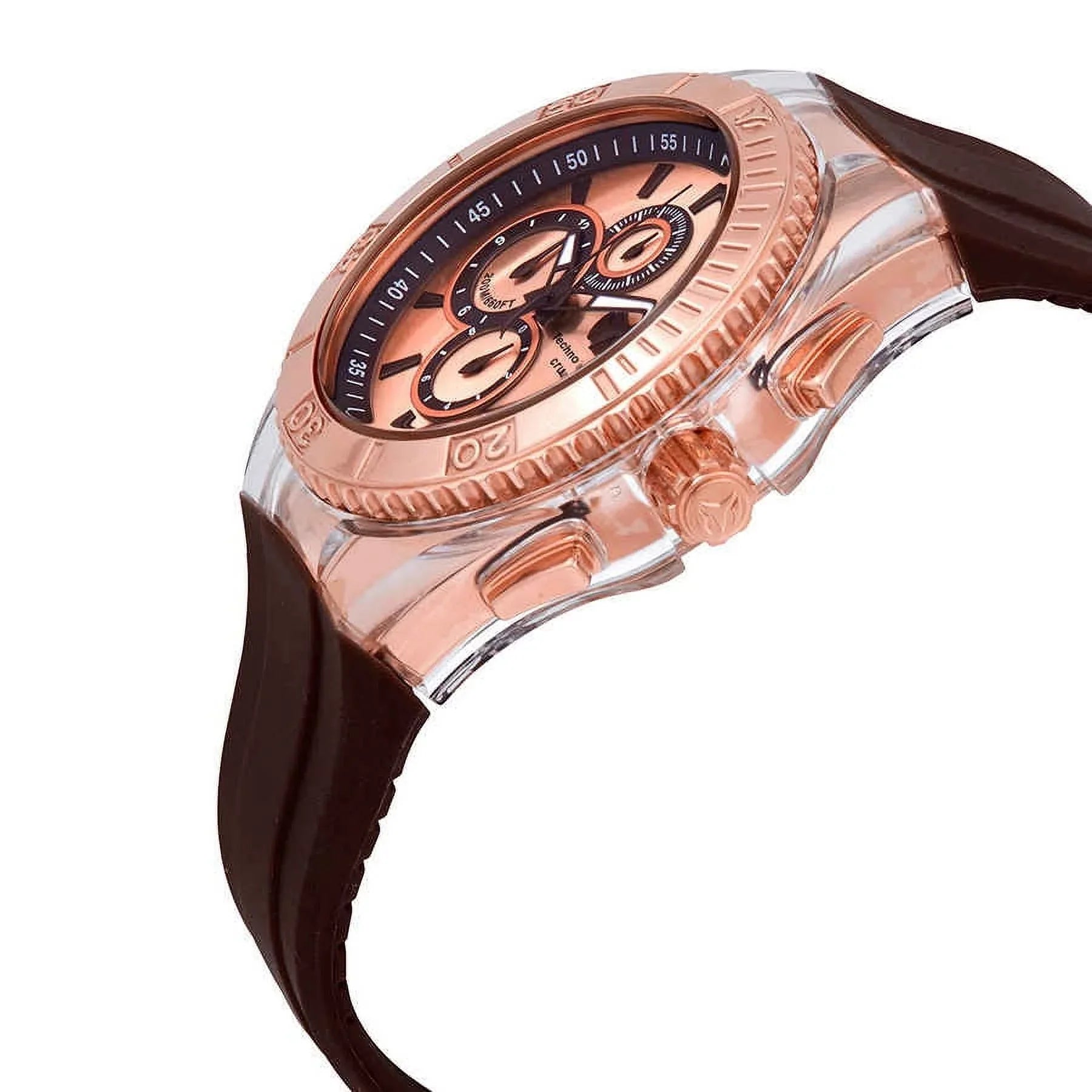 TechnoMarine Cruise Sizetar Rose Dial Brown Sizeilicone Men's Watch 115217
