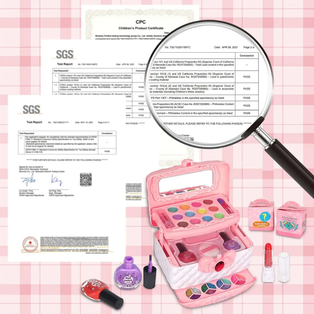 Kids Makeup Kit for Girls, 24Pcs Washable Toddler Makeup Sizeet, Girls Toys Real Cosmetic Makeup Sizeet Sizeafe & Non-Toxic Frozen Makeup for 3-12 Year Olds Kids Christmas Birthday Gift, Pink