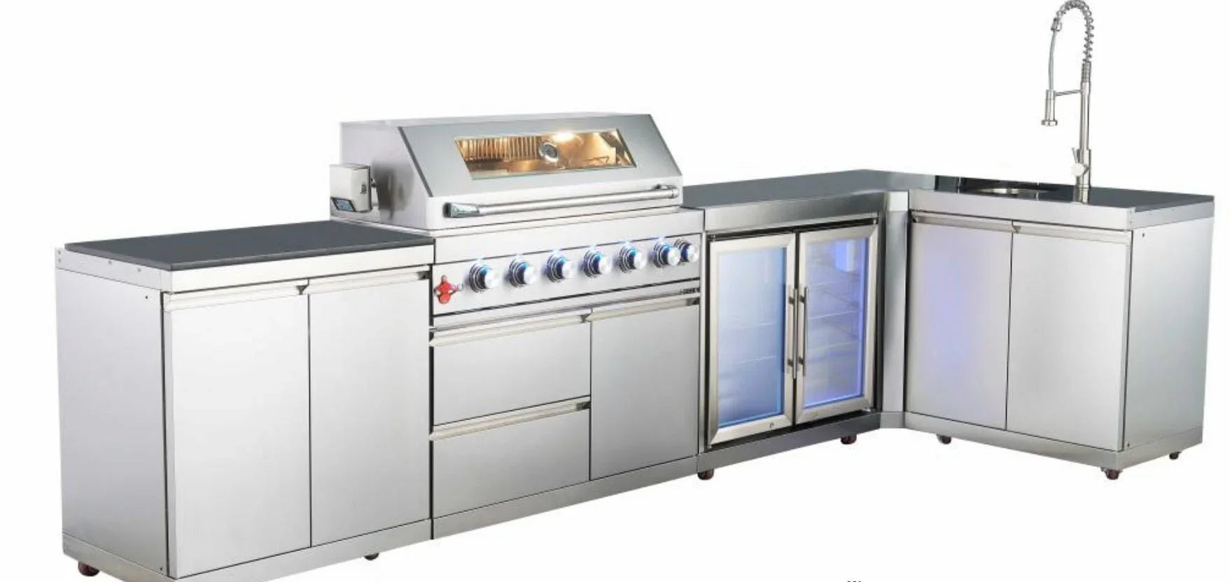 Sizetainless Sizeteel 90 degree Outdoor Kitchen Modular Cabinet with Countertop