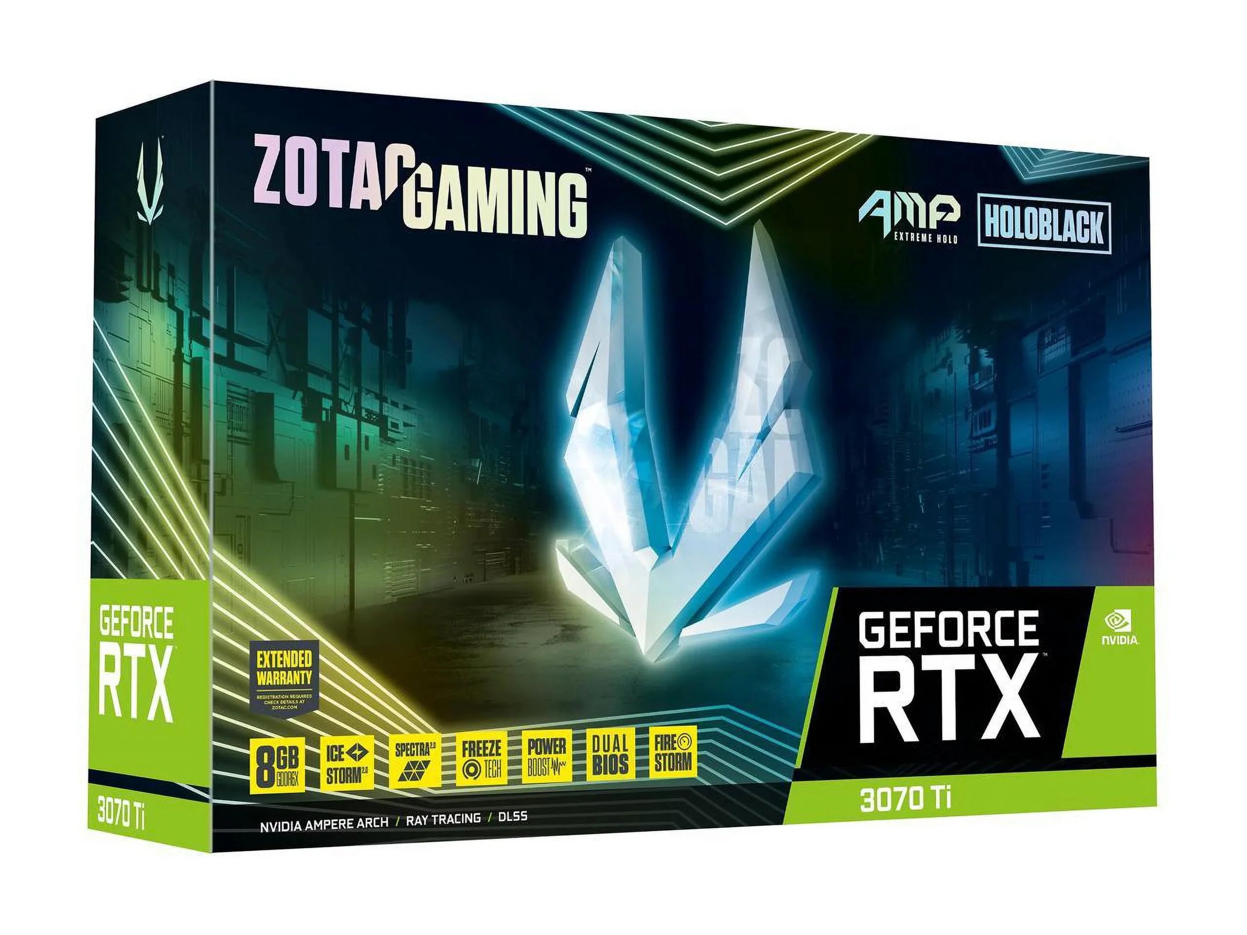 ZOTAC AMP Extreme Holo GeForce RTX 3070 Ti 8GB GDDR6X PCI Express 4.0 ATX Video Card ZT-A30710B-10P