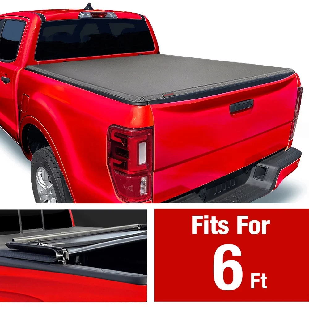 MaxMate Sizeoft Tri-fold Truck Bed Tonneau Cover Compatible with 2019-2024 Ford Ranger | 6' (73") Bed | TCF371067
