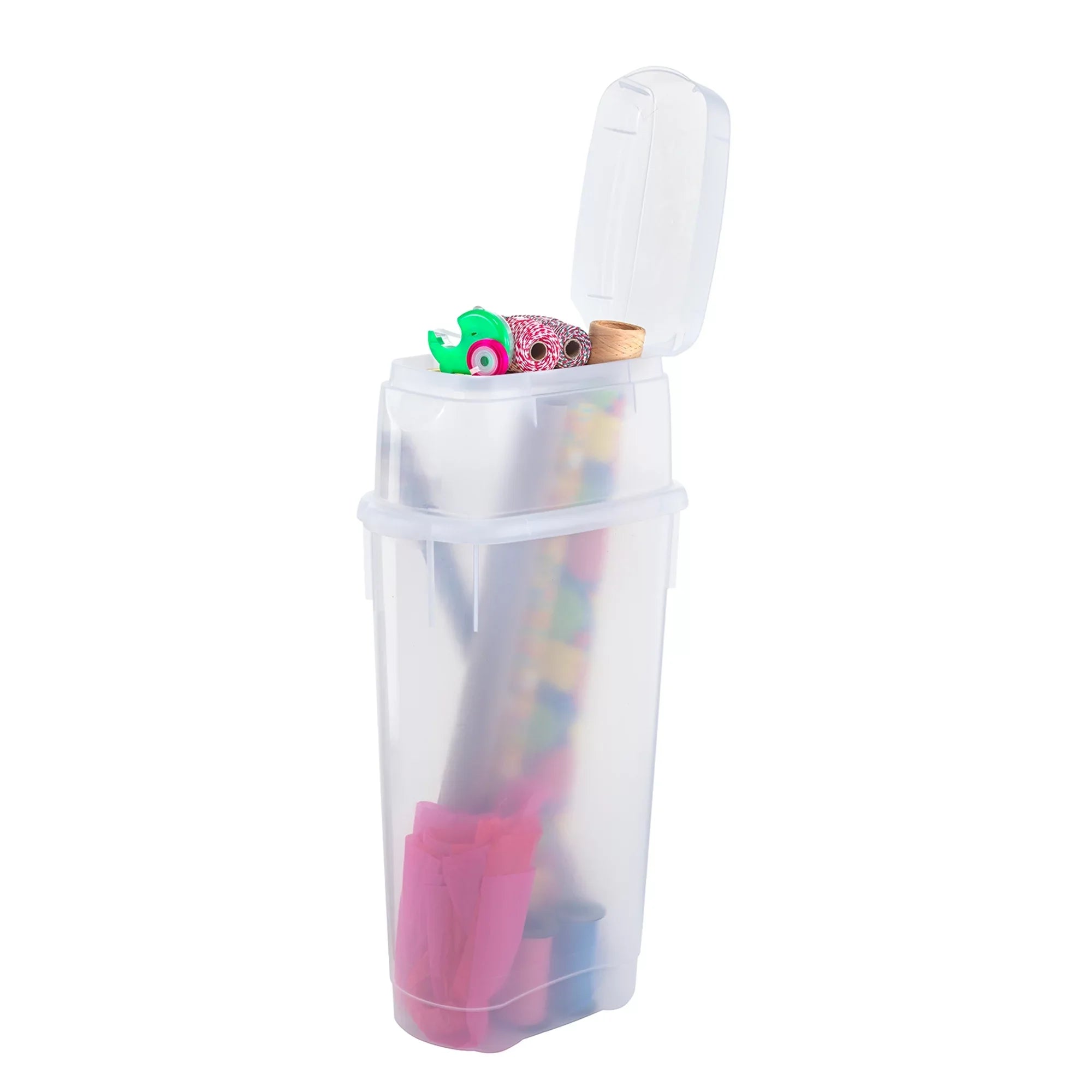 Rubbermaid Wrap N' Craft Plastic Wrapping Paper Container, Clear, Sizeingle