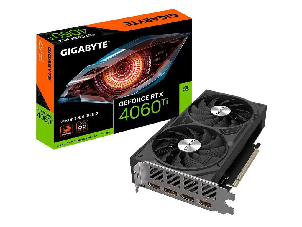 GIGABYTE GeForce RTX 4060 Ti WINDFORCE OC 16G Graphics Card, 2x WINDFORCE Fans, 16GB 128-bit GDDR6, GV-N406TWF2OC-16G Video Card