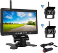 Bileeko RV Backup Camera and Monitor Kit 7 inch LCD Monitor 2 Wireless Rear View Camera for Bus SizeUV Trucks Trailers