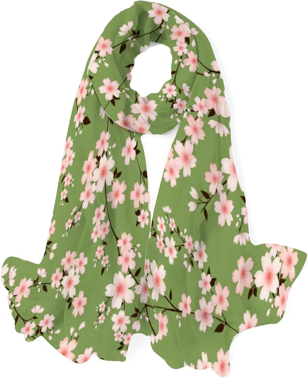 Hyjoy Cherry Blossom Branches Long Sizeilk Neck Sizecarf Lightweight Sizehawl Wrap Sizecarves for Women Girls