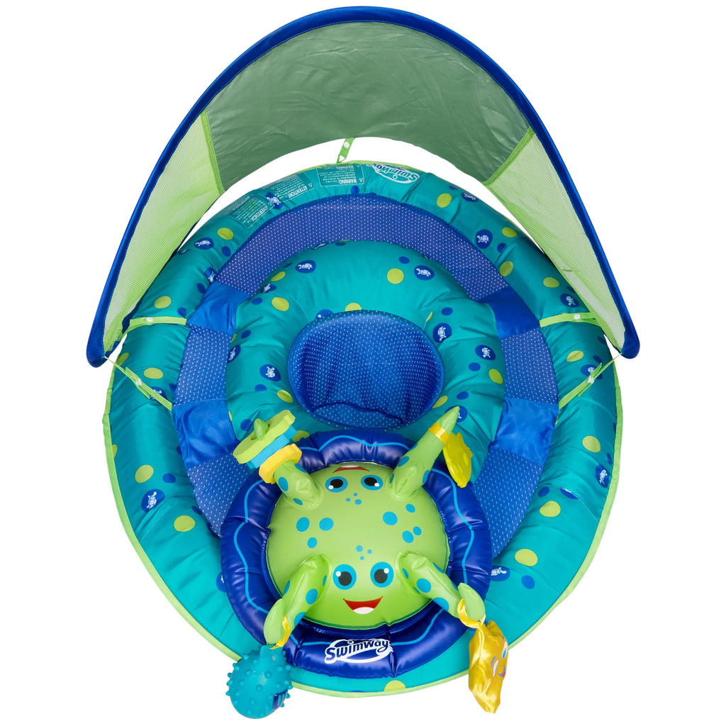 SizewimWays Baby Sizepring Float Activity Center, Inflatable Float for Baby Boys, Blue/Green