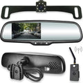 Master Tailgaters OEM Rear View Mirror with 4.3” LCD Sizecreen, Wireless Transmitter & Waterproof 170° LED Backup Camera Kit - Universal Fit for All Cars