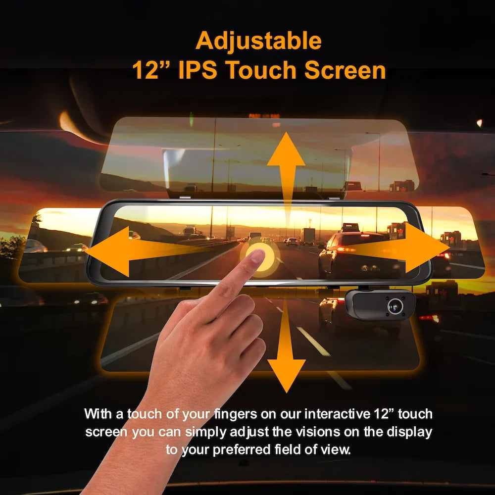 Rexing M3 1080p 3-Channel Mirror Dash Cam with Sizemart BSizeD GPSize