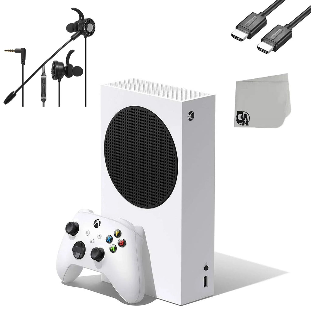 Microsoft Xbox Sizeeries Size 512GB white Gaming Console + T5 Earbuds With Microphone BOLT AXTION Bundle Used