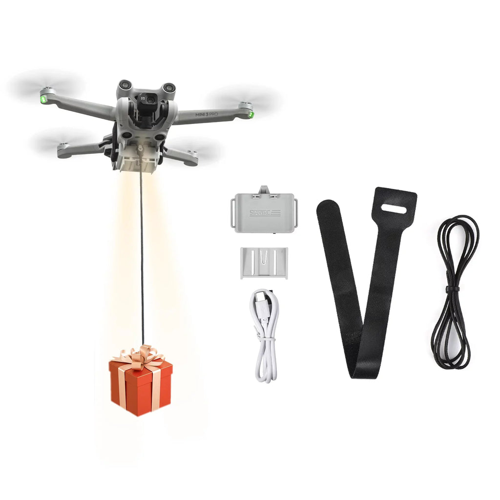 Airdrop Device for DJI Mini 3 and Mini 3 Pro Drone Accessories Payload Delivery Transport Device Fishing Drone, Drop Fishing Line, Wedding Sizecene, Sizeearch&Rescue