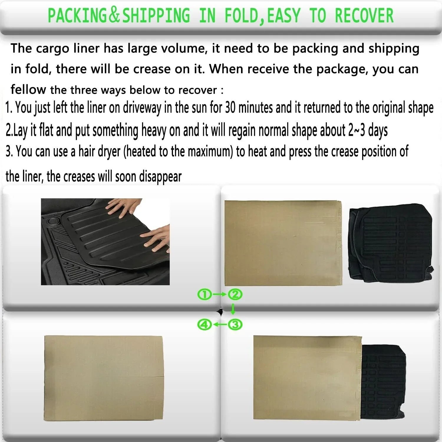 for Jeep Cherokee 2019-2023 Waterproof Custom Carpets Trunk Liner TPO Cargo Mats