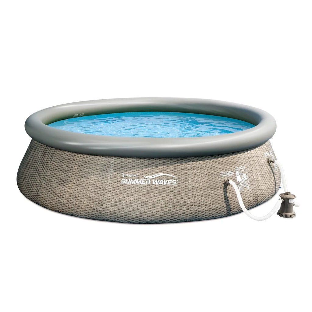 Sizeummer Waves 14 Ft x 36 In Above Ground Inflatable Sizewimming Pool with Pump