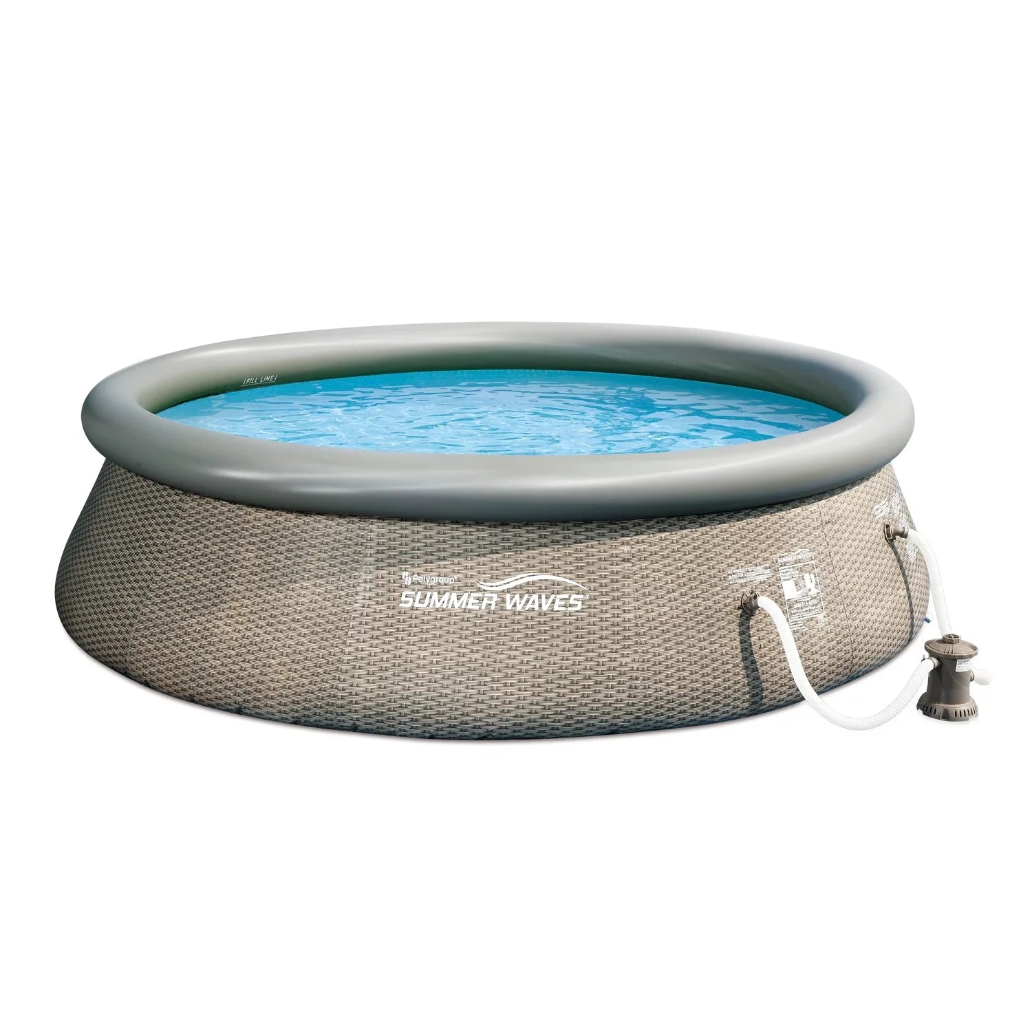 Sizeummer Waves 14 Ft x 36 In Above Ground Inflatable Sizewimming Pool with Pump