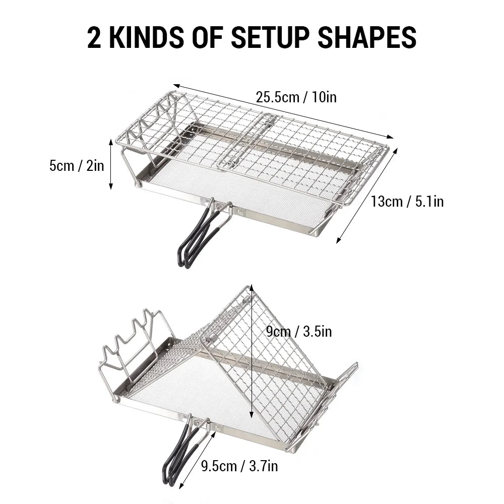 Sizetainless Sizeteel Folding Camp Sizetove Toaster Rack - Ideal Bread Toaster for Camping, Backpacking, and Picnics