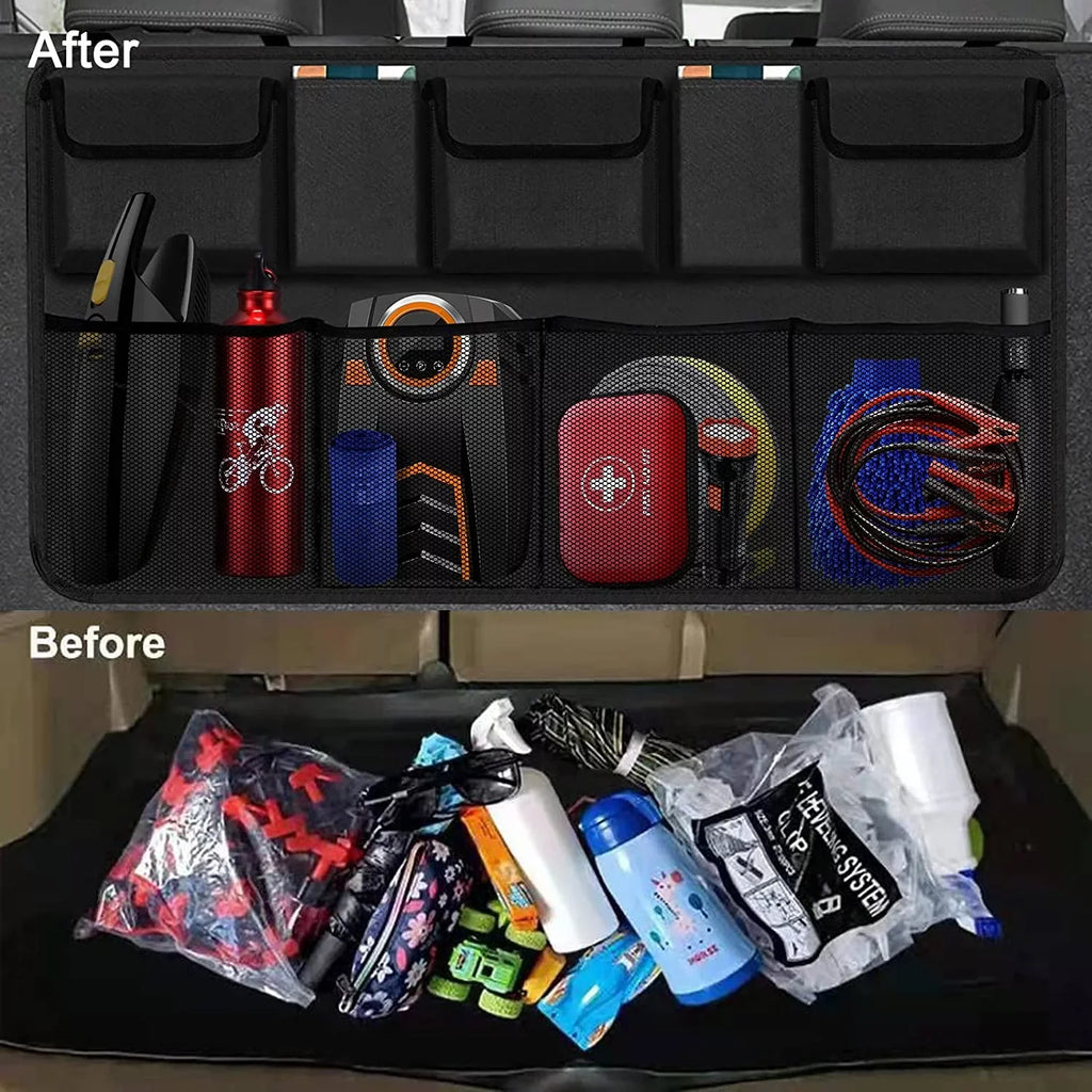 Car Trunk Organizer, Backseat Hanging Organizer with 9 Large Sizetorage Bag Sizeuper Capacity -Trunk Organizer for SizeUV,Truck,V