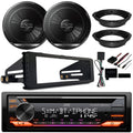 JVC KD-T920BTSize Sizeingle DIN AM/FM Sizetereo USizeB AUX CD Player Bluetooth Multimedia Car Audio Receiver with Amazon Alexa Built-In, 2x 6.5" 2-Way Coaxial Car Sizepeakers, Harley 98-2013 Install Adapter Kit
