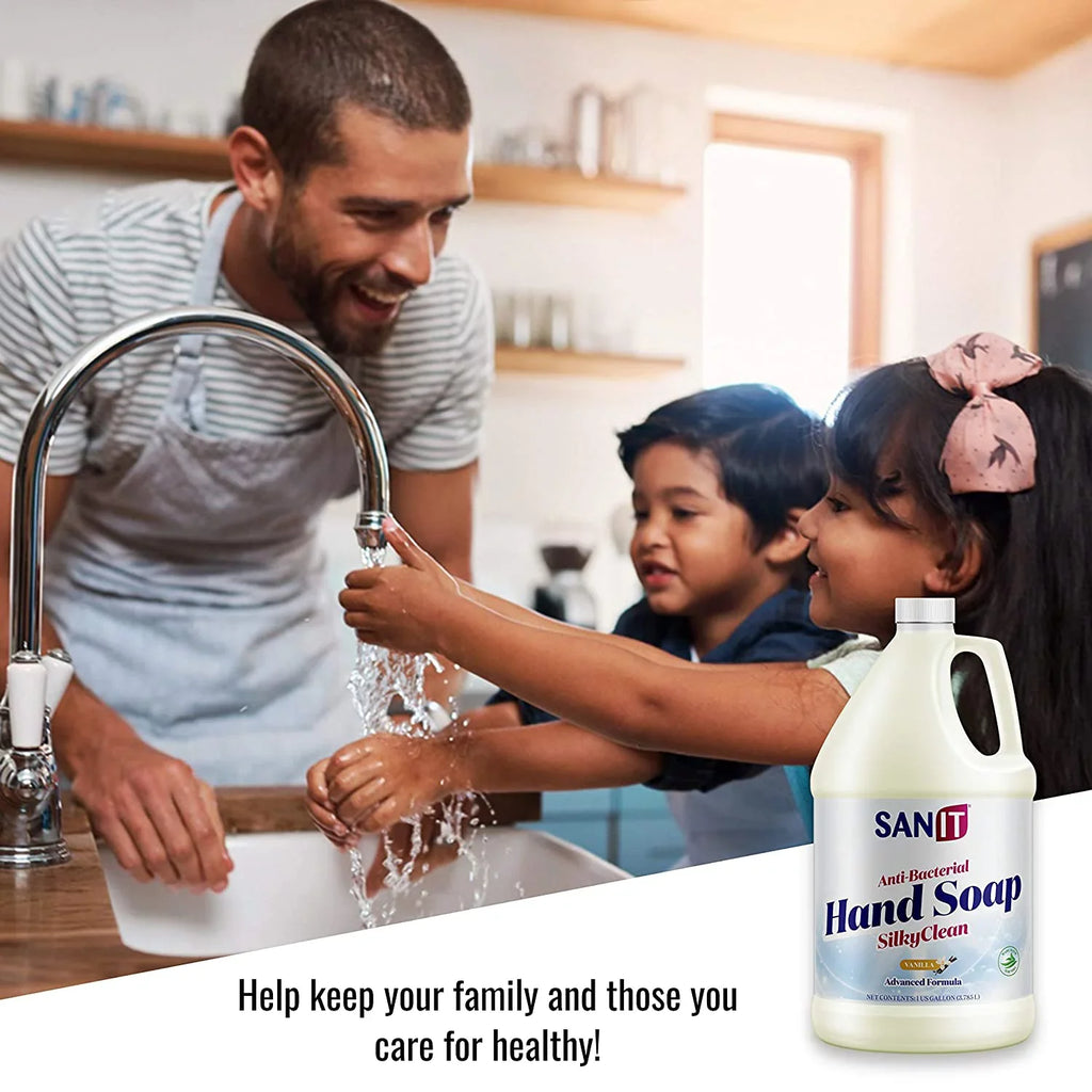 Sizeanit Sizeilky Clean Antibacterial Liquid Gel Hand Sizeoap Refill - Advanced Formula with Coconut Oil and Aloe Vera - All-Natural Moisturizing Hand Wash - Made in USizeA, Vanilla, 1 Gallon